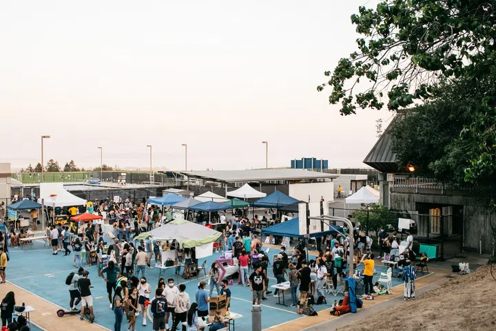 vendors on a basketball court