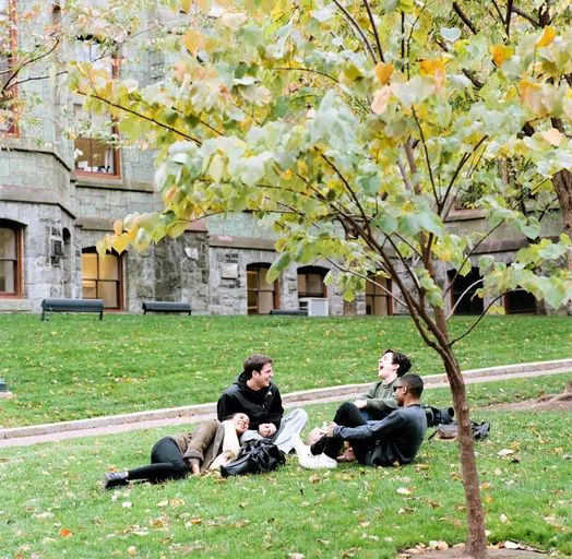 College Green, laughing 