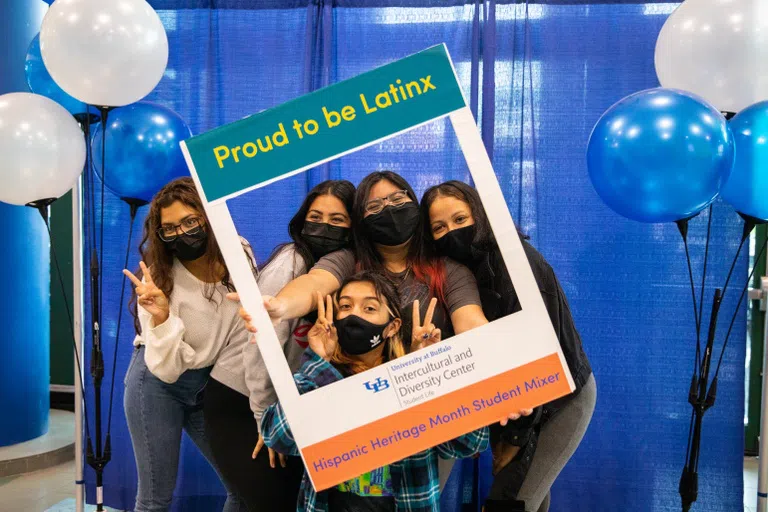 Students celebrating Hispanic Heritage Month at UB