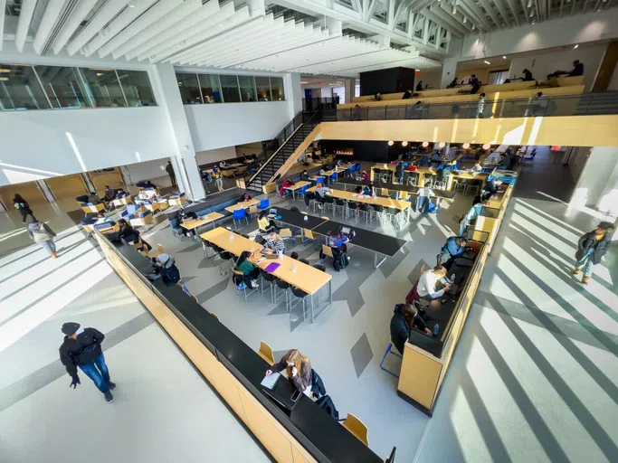 Aerial view of One World Café space