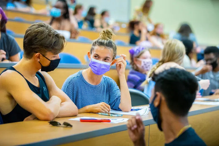 Photo of students inside Knox Lecture Hall