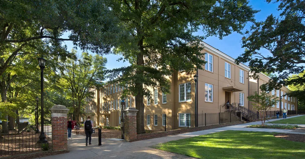 View of the front of Hamilton College during the day