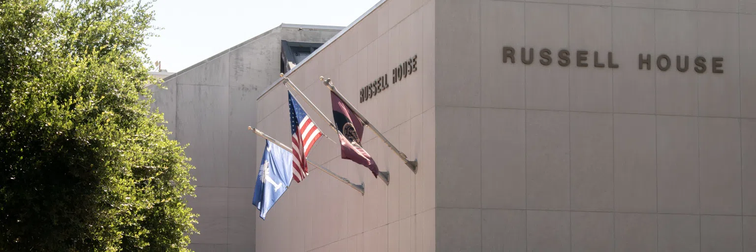 Flags outside of Russell House