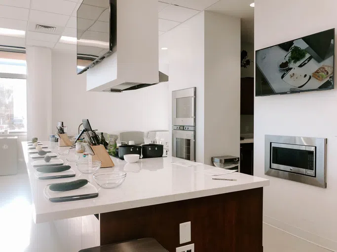 View of the Demonstration Kitchen in the Center for Health and Well-Being