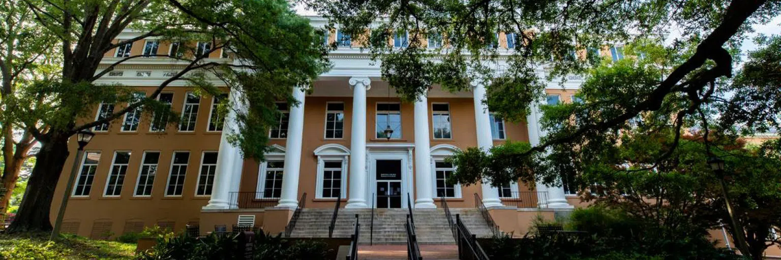 View of the front of Barnwell College during the day.