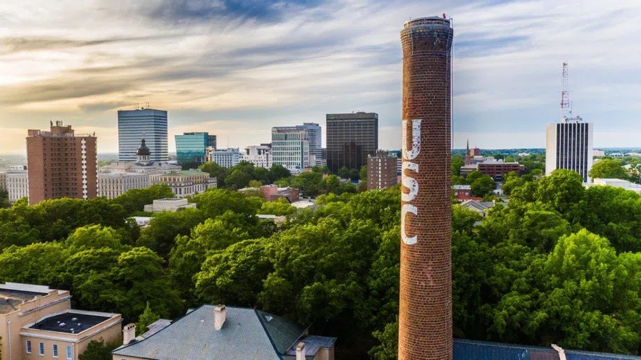 Aerial view of the City of Columbia