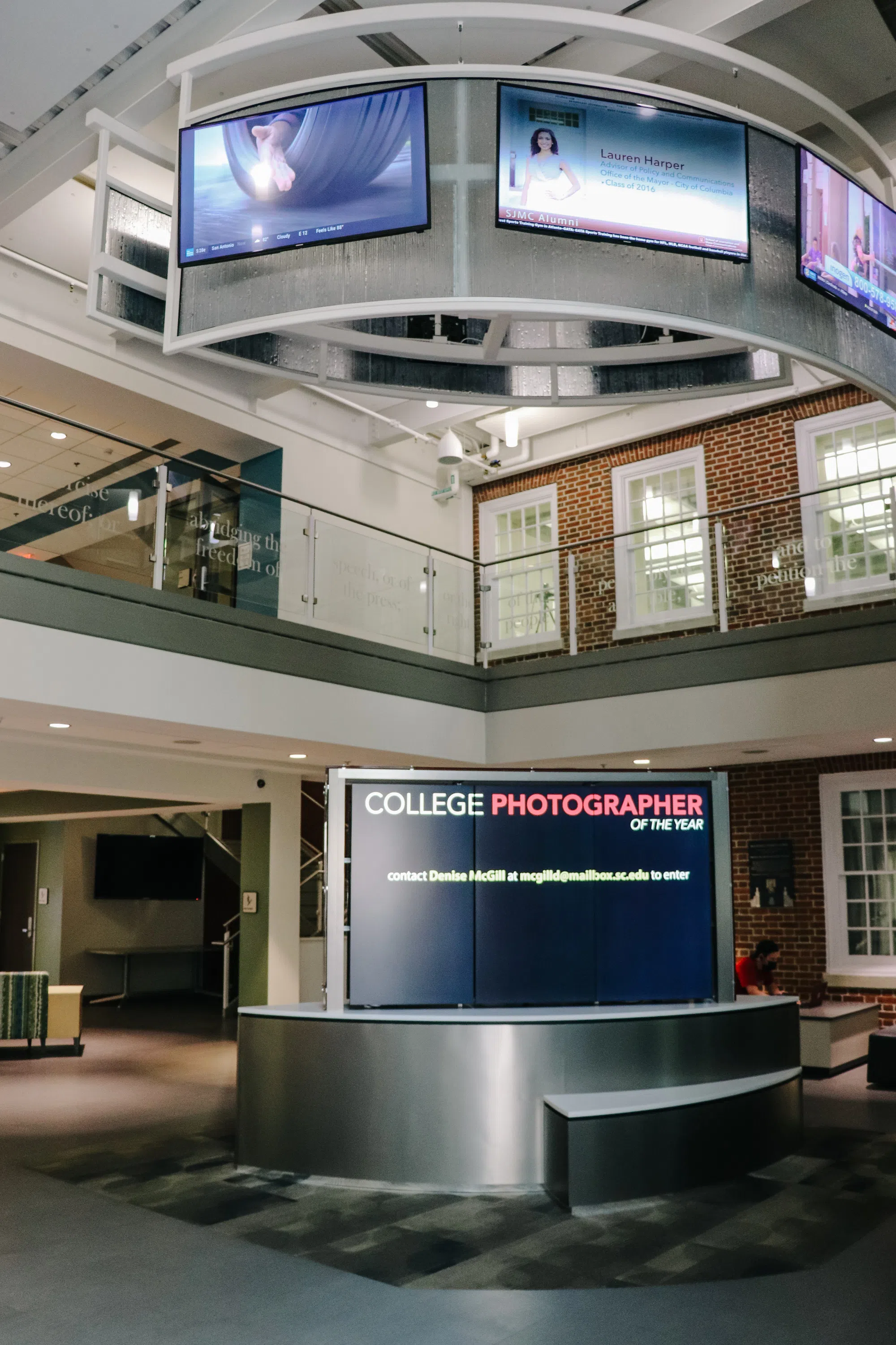 View of the School of Journalism and Mass Communications Lobby