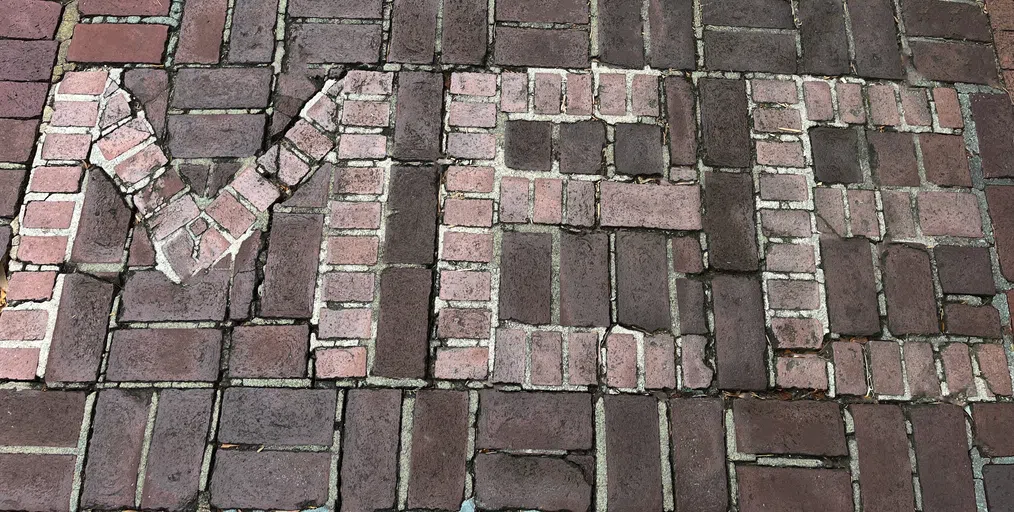 Marion E. Evans Initials in Brick