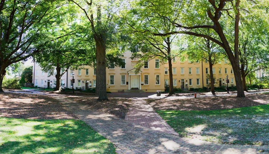 View of the front of Rutledge College during the day