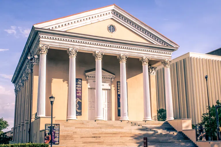 View of the front of Longstreet Theatre during the day