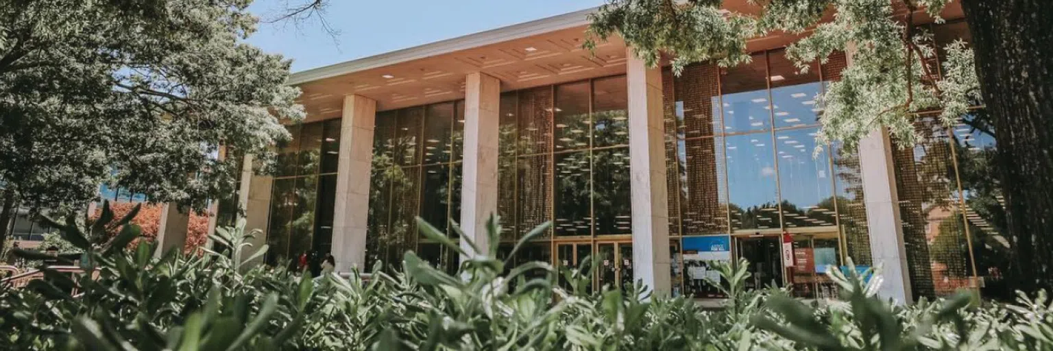 View of the front of the Thomas Cooper Library during the day