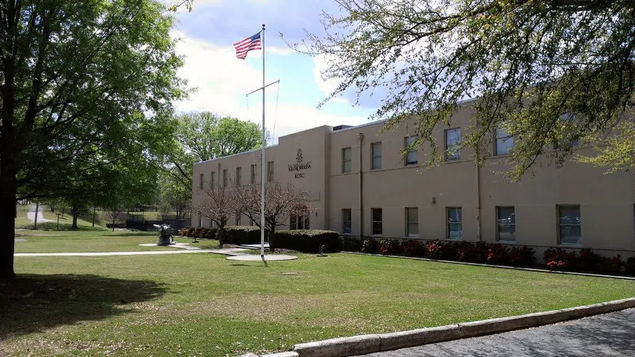 View of the front of the ROTC Center during the day