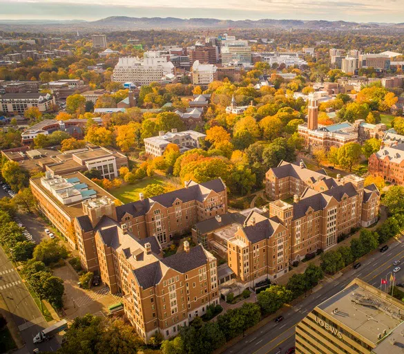 An aerial view of Vanderbilt's campus