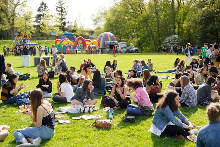 Wellesley students enjoying a Last Day of Classes celebration