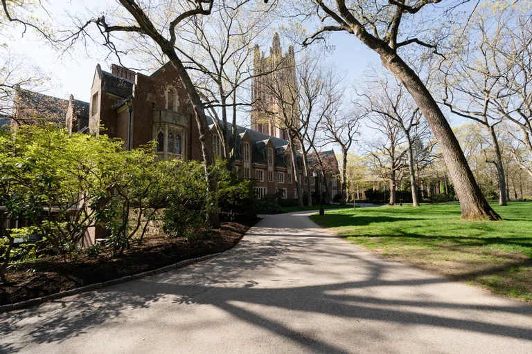 Green hall from afar