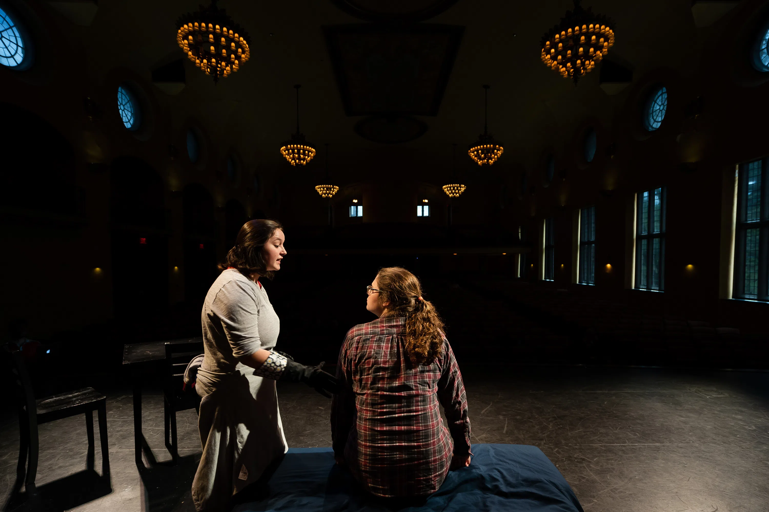 Acting class in Alumnae Auditorium