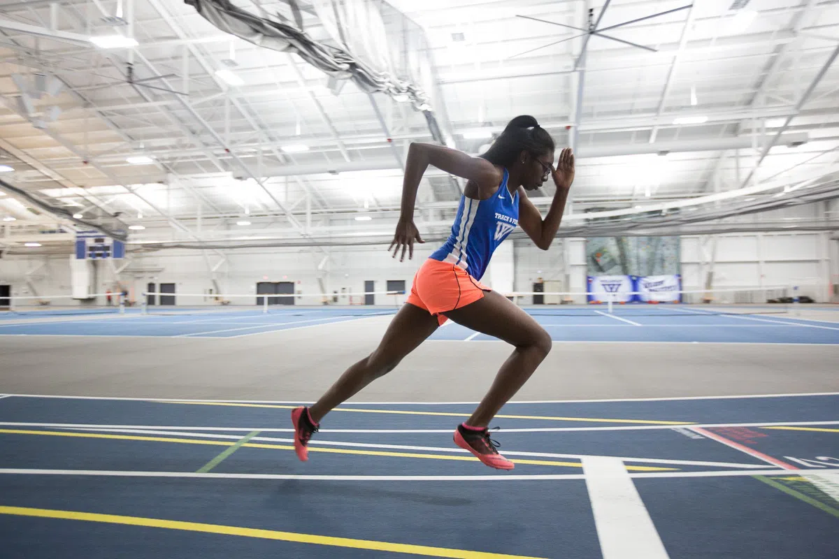 Track practice in the Field House