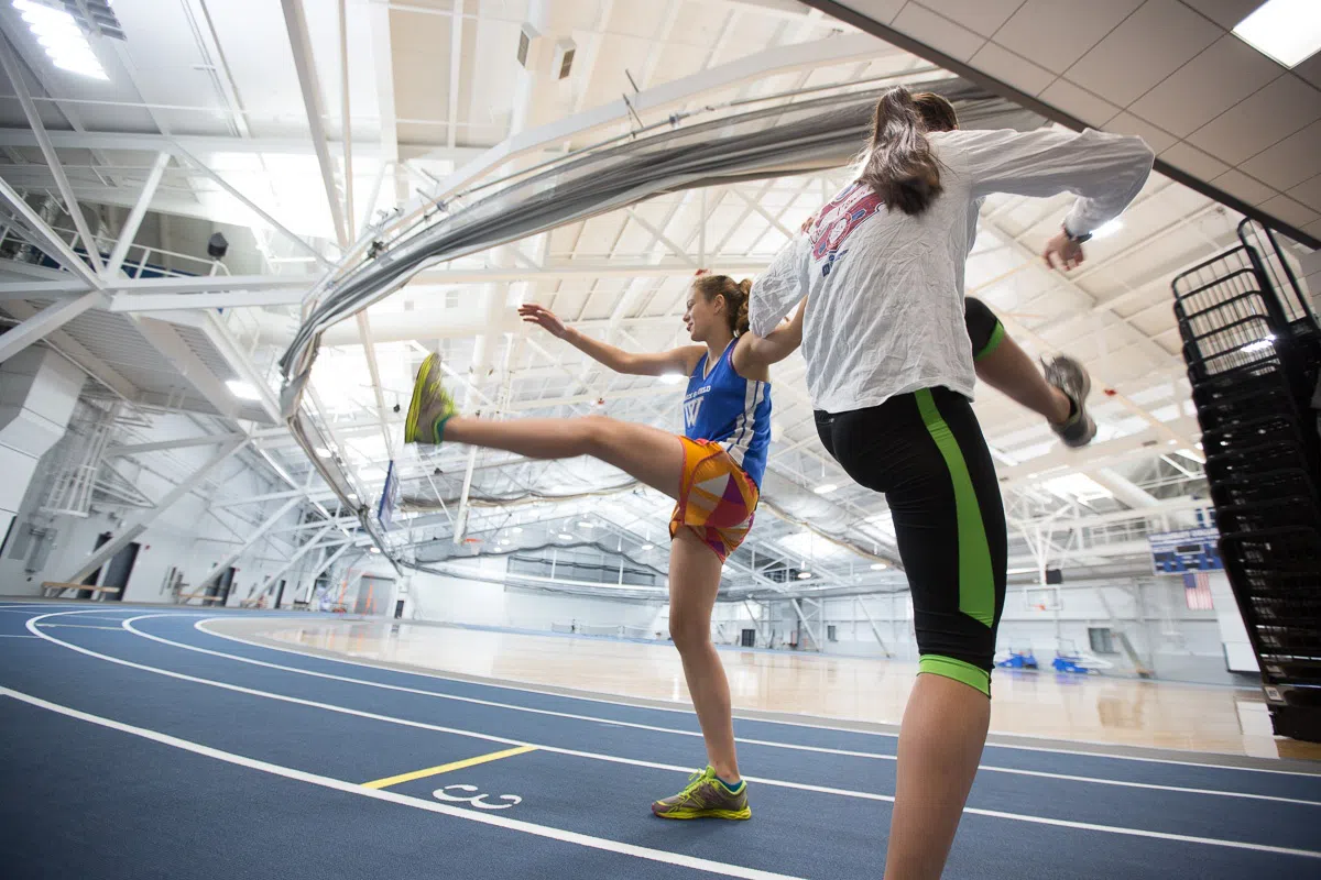 Track practice in the field house