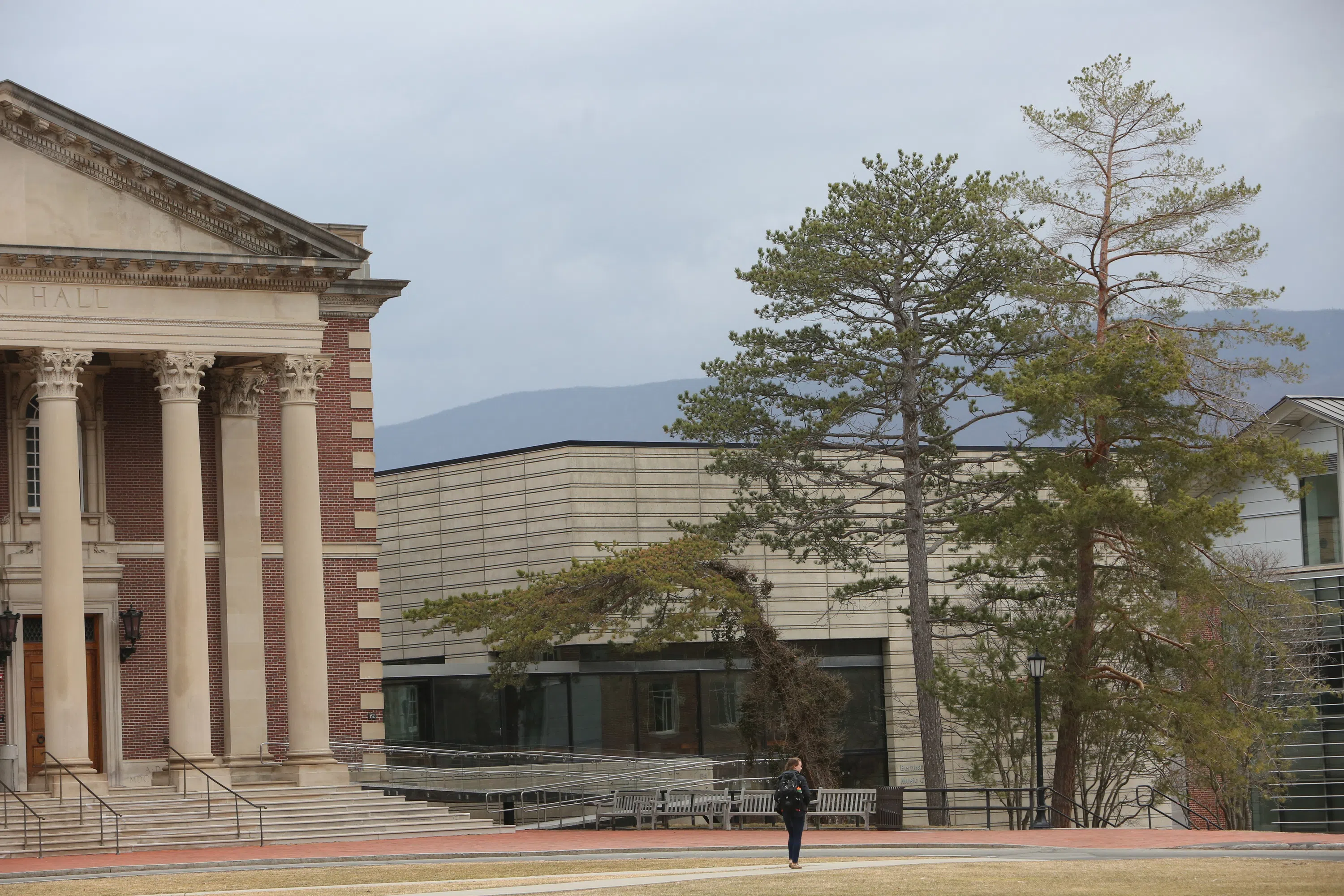 student walking in front of Chapin / Bernhard