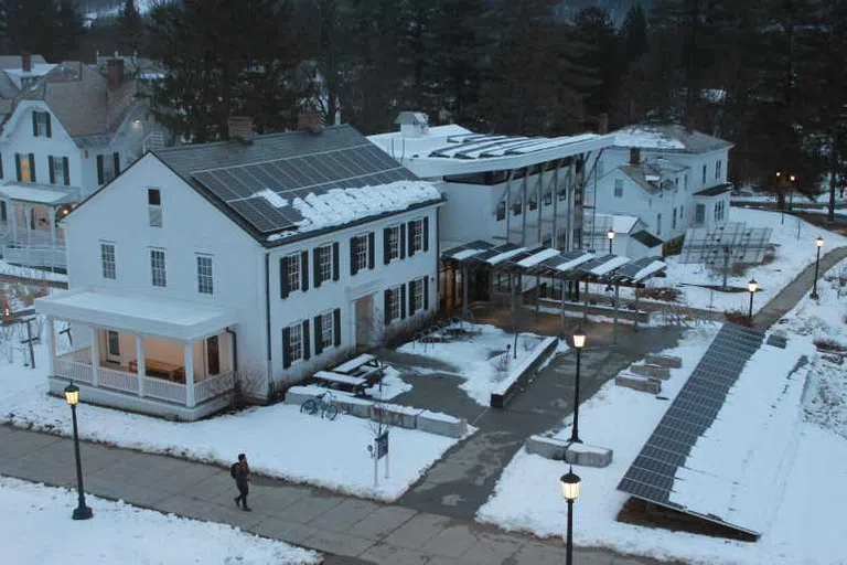 Zilkha Center covered in snow