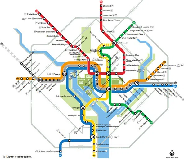 Map of the metro routes