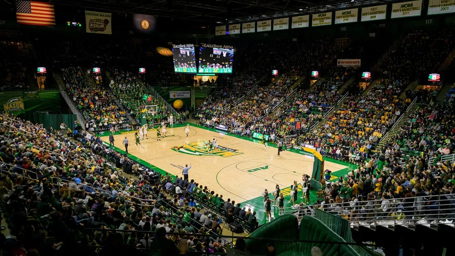 Inside the Eagle Bank Arena during a game