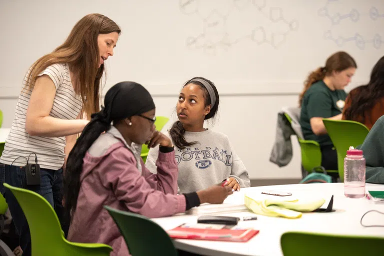 Active learning classrooms allow students to interact with their classwork, peers, and faculty more than in a traditional-style classroom space.