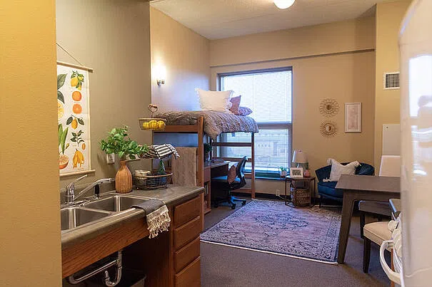 The MLLCs offer on-campus luxury living with fully furnished, apartment-style units and are conveniently located next to the Wallman Wellness Center.