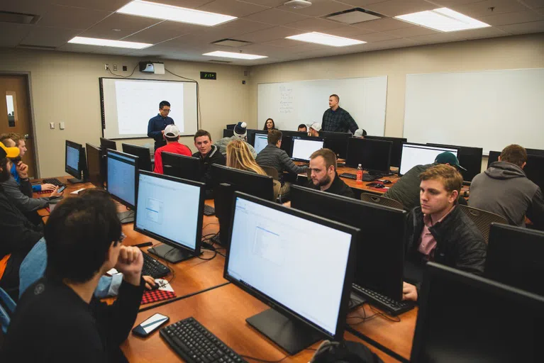 The Department of Construction Management and Engineering maintains a computer lab, virtual reality lab, concrete and soils lab, and shared the geotechnical and surveying labs with the Department of Civil and Environmental Engineering.