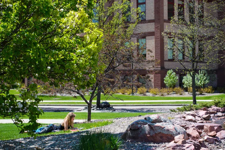 Taking the classroom outdoors, many classes use the Babbling Brook’s auditorium space to give lectures.